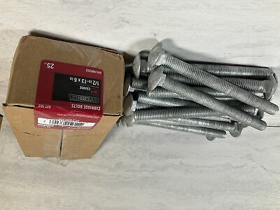 1/2 in.-13 x 6 in. Galvanized Carriage Bolt (25-Pack) by Everbilt (6922741416119)